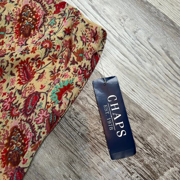 Y2K Ruffle Floral Midi Skirt // Chaps M NWT - Picture 5 of 7